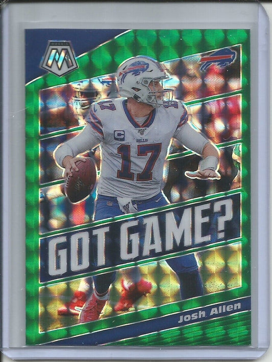 JOSH ALLEN 2019-20 PANINI MOSAIC GOT GAME? GREEN PRIZM BILLS