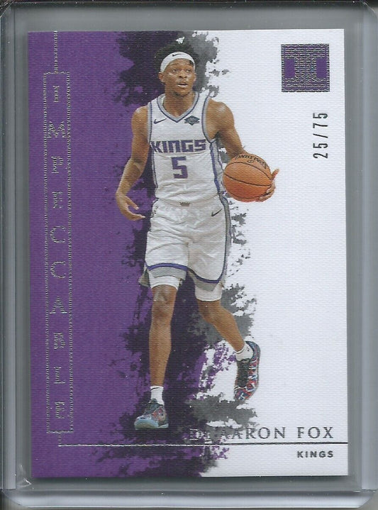 DE'AARON FOX 2019-20 PANINI IMPECCABLE #D 25/75 KINGS