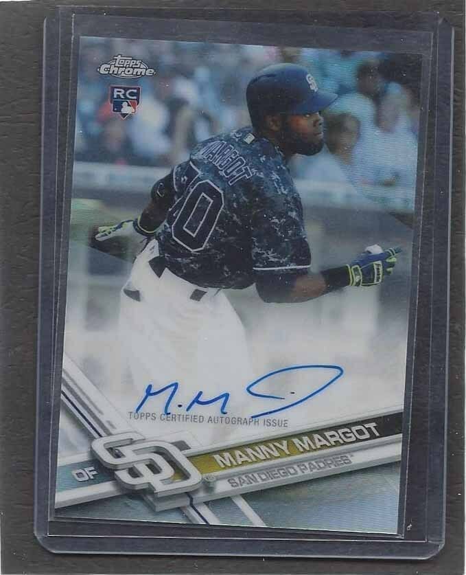 MANNY MARGOT 2017 TOPPS CHROME REFRACTOR ROOKIE ON CARD AUTO RC #D 364/499