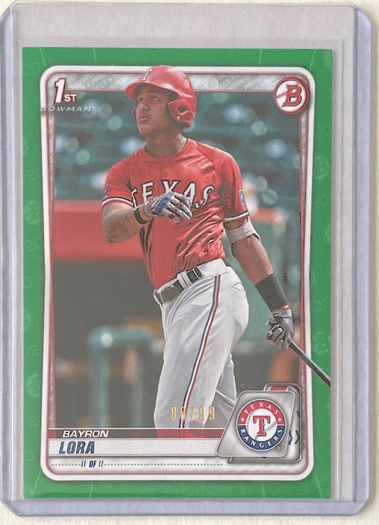 BAYRON LORA 2020 BOWMAN PAPER 1ST PROSPECT GREEN #D 88/99