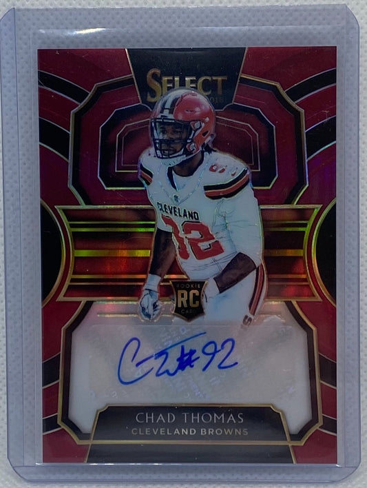 CHAD THOMAS 2018 PANINI SELECT RED PRIZM ROOKIE AUTO RC #D 70/75