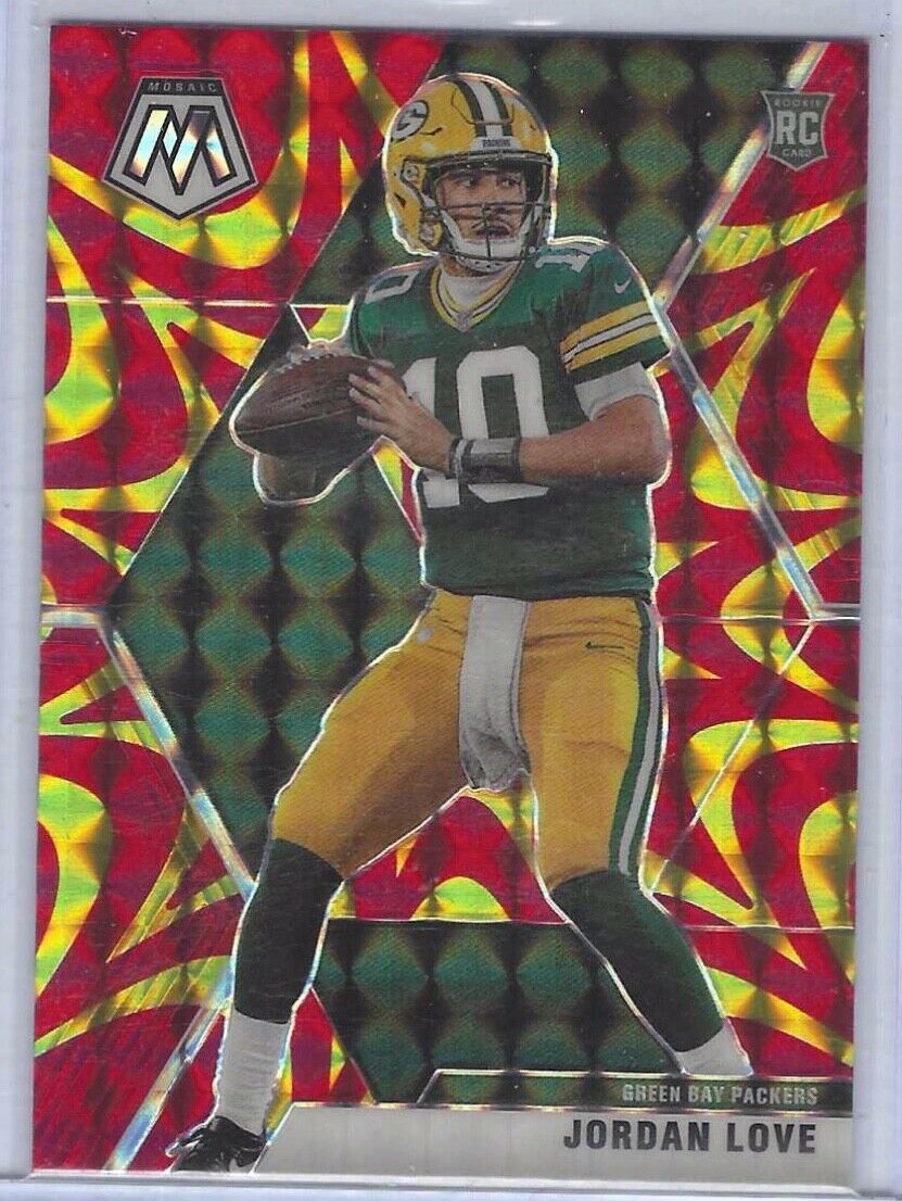 JORDAN LOVE 2020 MOSAIC YELLOW REACTIVE PRIZM RC #211