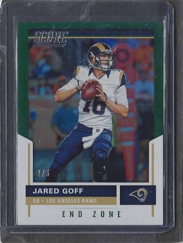 JARED GOFF 2017 SCORE END ZONE GREEN PARALLEL #D 2/6