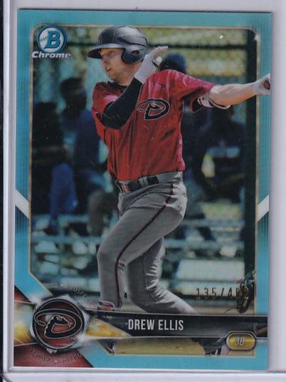 DREW ELLIS 2018 BOWMAN CHROME PROSPECT SKY BLUE REFRACTOR #D 135/402