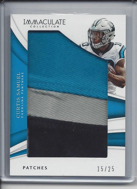 CURTIS SAMUEL 2018 IMMACULATE PATCHES JUMBO 3 COLOR PATCH #D 15/25