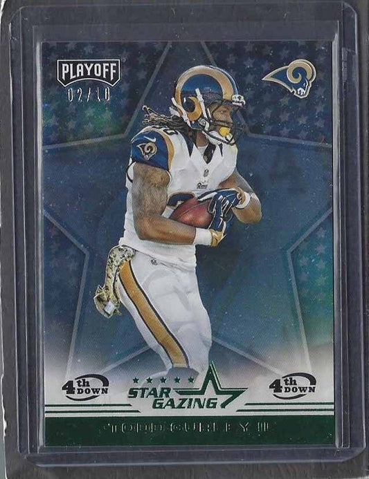 TODD GURLEY 2016 PLAYOFF STAR GAZING 4TH DOWN GREEN #D 2/10