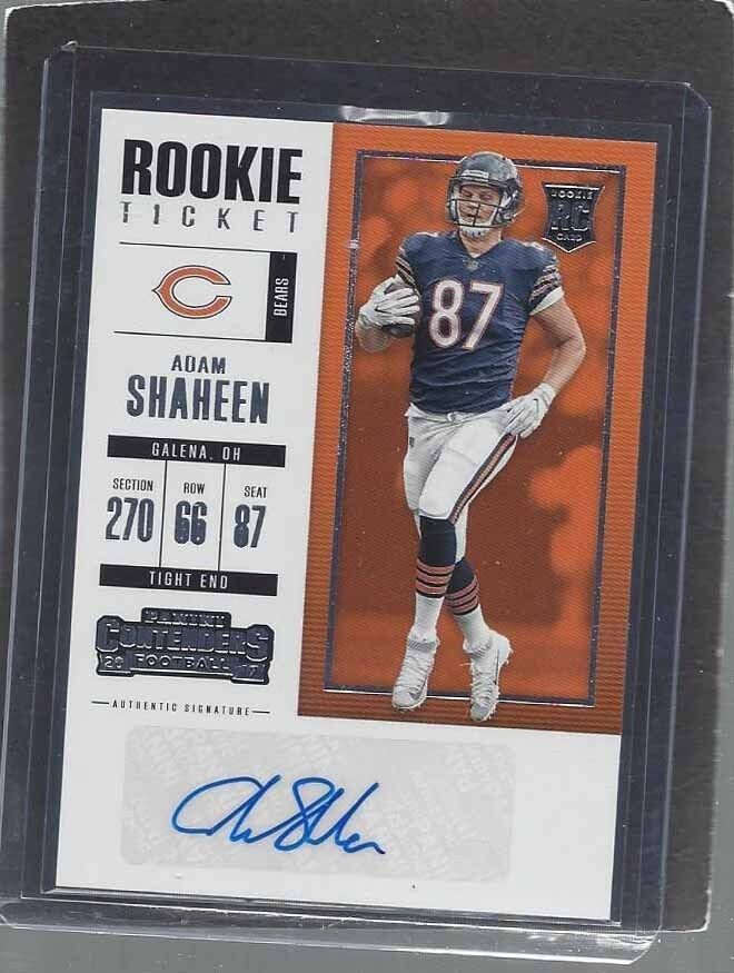 ADAM SHAHEEN 2017 CONTENDERS ROOKIE TICKET BEARS AUTO RC #171