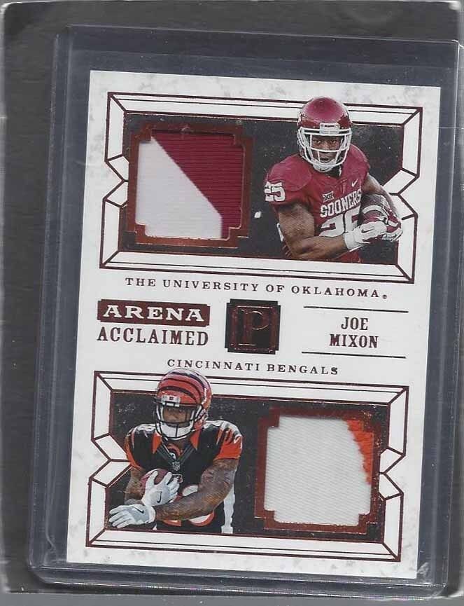 JOE MIXON 2017 PANINI PANTHEON ARENA ACCLAIMED DUAL ROOKIE PATCH RC #D 18/25