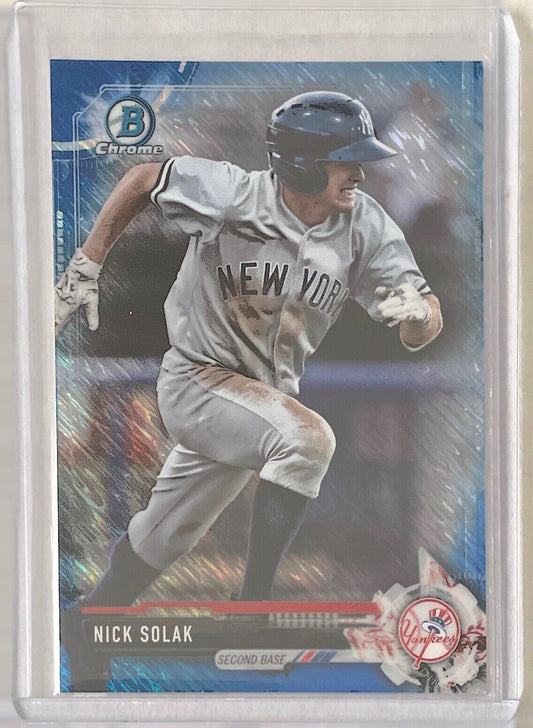 NICK SOLAK 2017 BOWMAN CHROME PROSPECT BLUE SHIMMER REFRACTOR #BCP77
