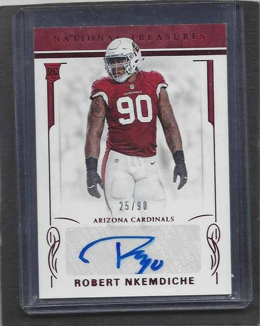 ROBERT NKEMDICHE 2016 NATIONAL TREASURES RED ROOKIE AUTO RC #D 25/90