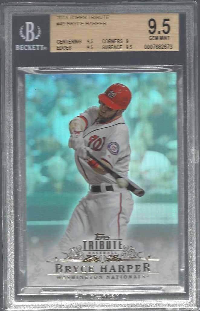 BRYCE HARPER 2013 TOPPS TRIBUTE BASE #49 BGS 9.5 GEM MINT