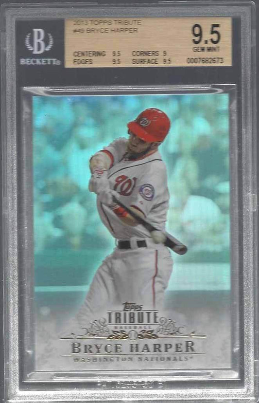 BRYCE HARPER 2013 TOPPS TRIBUTE BASE #49 BGS 9.5 GEM MINT