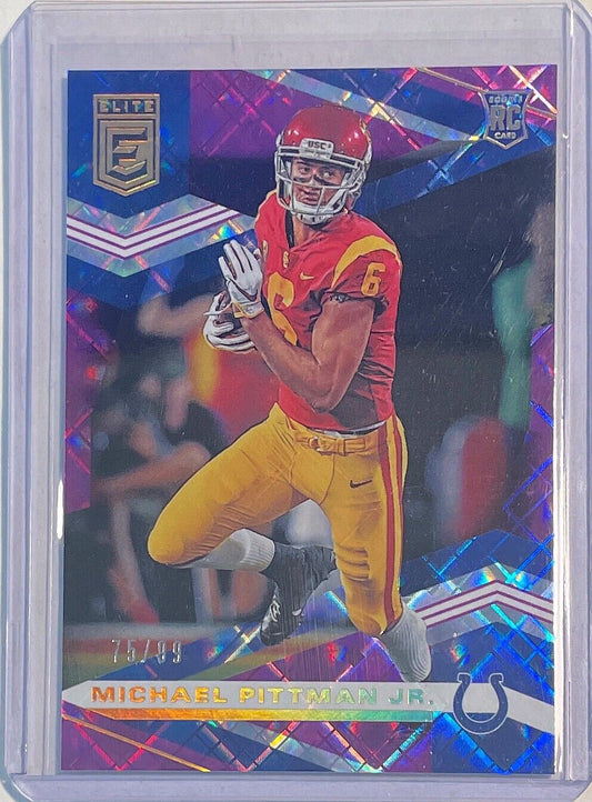 MICHAEL PITTMAN JR. 2020 PANINI DONRUSS ELITE PURPLE ROOKIE RC #D 75/99