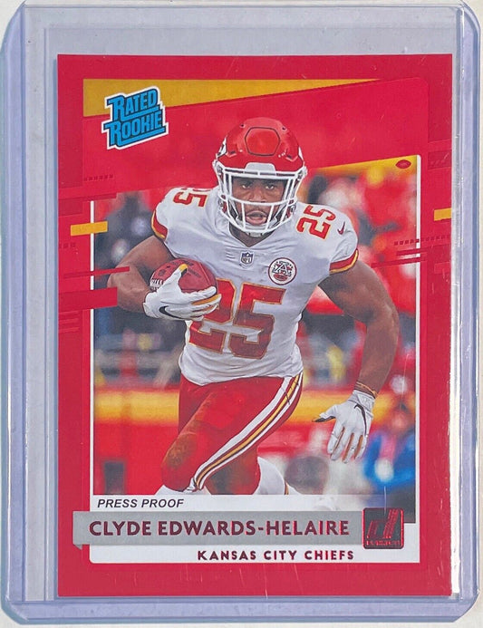 CLYDE EDWARDS-HELAIRE 2020 DONRUSS RATED ROOKIE RED PRESS PROOF ROOKIE RC #321
