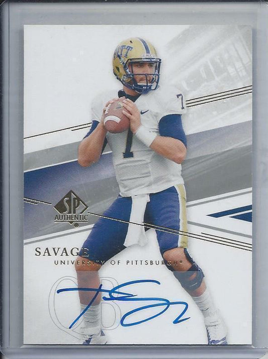 TOM SAVAGE 2014 SP AUTHENTIC ON CARD TEXANS PITT PANTHERS ROOKIE SP AUTO RC #55
