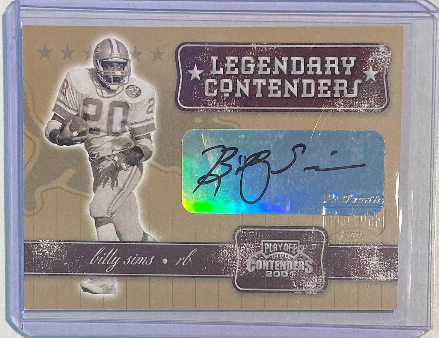 BILLY SIMS 2001 PLAYOFF CONTENDERS LEGENDARY CONTENDERS AUTO #LC-5