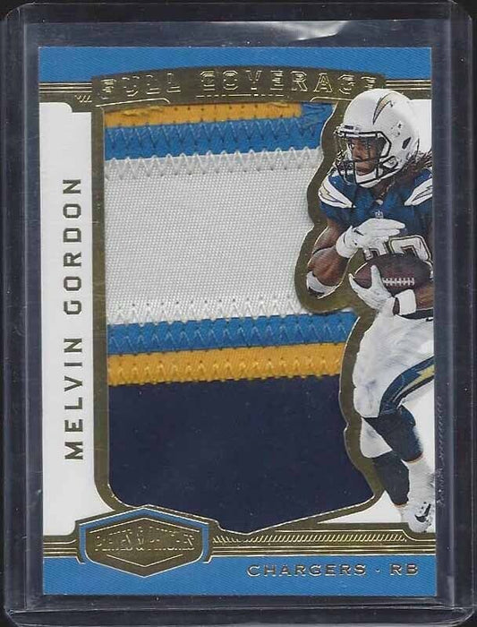 MELVIN GORDON 2018 PLATES & PATCHES FULL COVERAGE JUMBO 4 COLOR PATCH #D 59/85