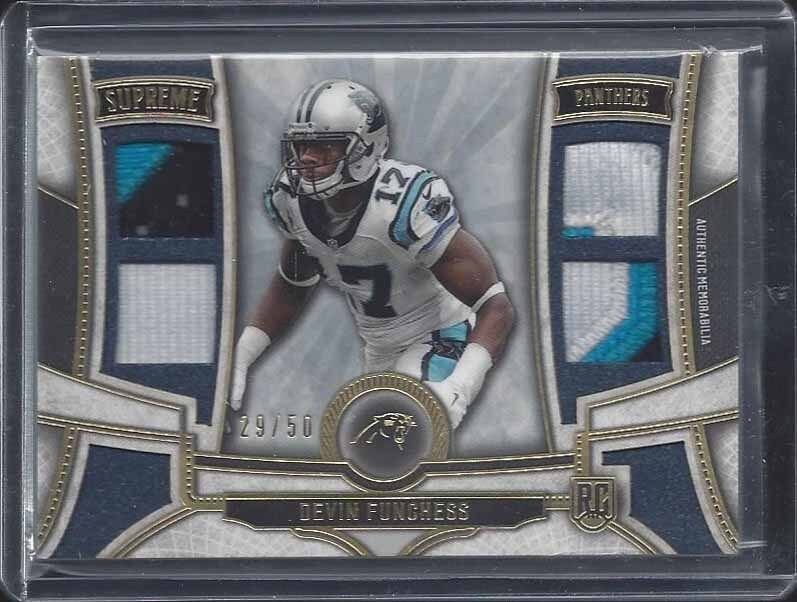 DEVIN FUNCHESS 2015 TOPPS SUPREME GOLD QUAD 3 COLOR ROOKIE PATCH RC #D 29/50