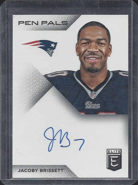 JACOBY BRISSETT 2016 ELITE PEN PALS BLUE INK ON CARD ROOKIE AUTO RC