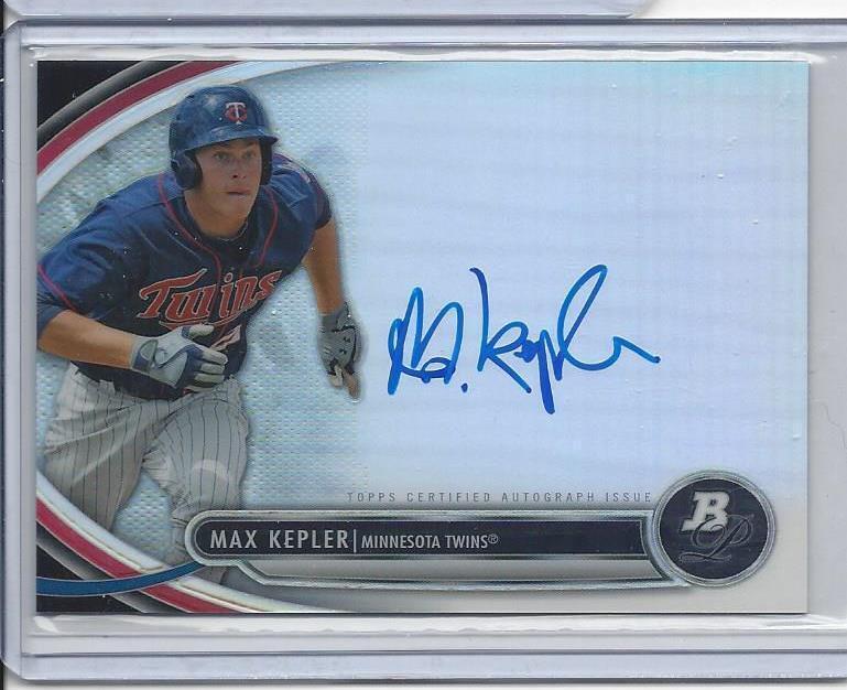 MAX KEPLER 2013 BOWMAN PLATINUM REFRACTOR ON CARD TWINS PROSPECT AUTO