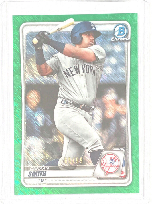 CANAAN SMITH 2020 BOWMAN CHROME PROSPECT GREEN SHIMMER REFRACTOR #D 65/99