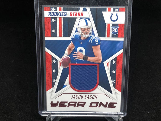 JACOB EASON 2020 PANINI ROOKIES & STARS RED YEAR ONE JERSEY RELIC RC