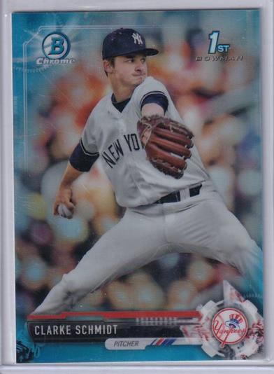 CLARKE SCHMIDT 2017 BOWMAN CHROME SKY BLUE REFRACTOR 1ST PROSPECT #D 302/399