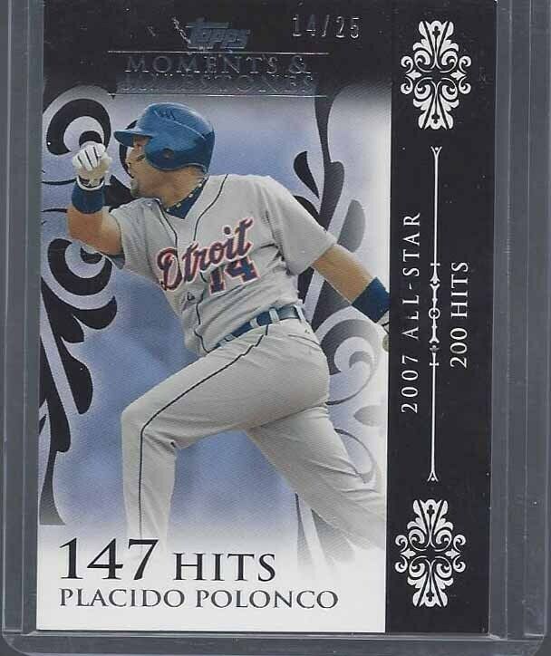 1/1 PLACIDO POLANCO 2008 TOPPS MOMENTS MILESTONES BLACK #D 14/25 HIS JERSEY #14!