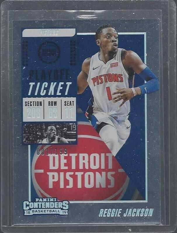 1/1 REGGIE JACKSON 2018-19 CONTENDERS PLAYOFF TICKET #D 1/199 HIS JERSEY #1 !!!!