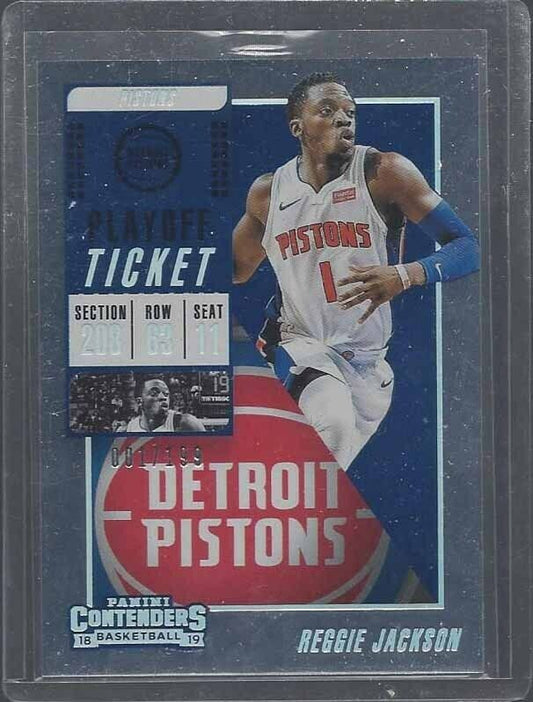 1/1 REGGIE JACKSON 2018-19 CONTENDERS PLAYOFF TICKET #D 1/199 HIS JERSEY #1 !!!!