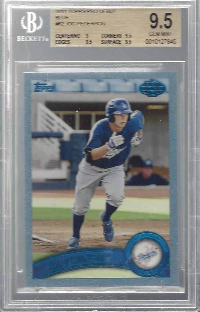 JOC PEDERSON 2011 TOPPS PRO DEBUT BLUE PROSPECT #D 94/309 BGS 9.5 GEM MINT POP 6