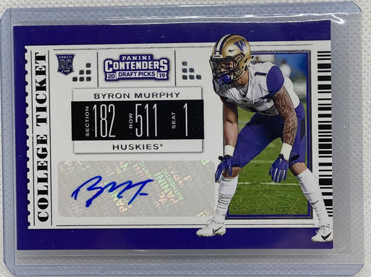 BYRON MURPHY 2019 PANINI CONTENDERS DRAFT PICKS COLLEGE TICKET AUTO RC #237