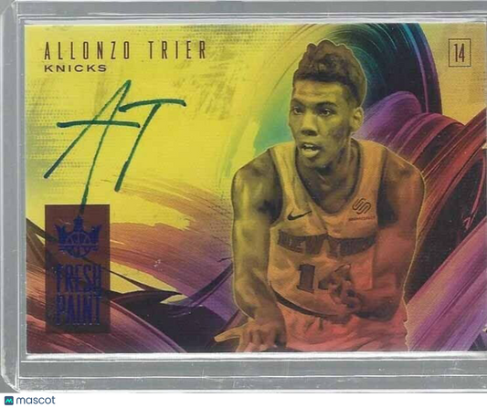 ALLONZO TRIER 2018-19 COURT KINGS FRESH PAINT BLUE ON CARD AUTO RC #D 18/25