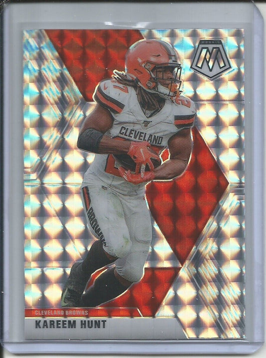 KAREEM HUNT 2019-20 PANINI MOSAIC SILVER MOSAIC PRIZM BROWNS