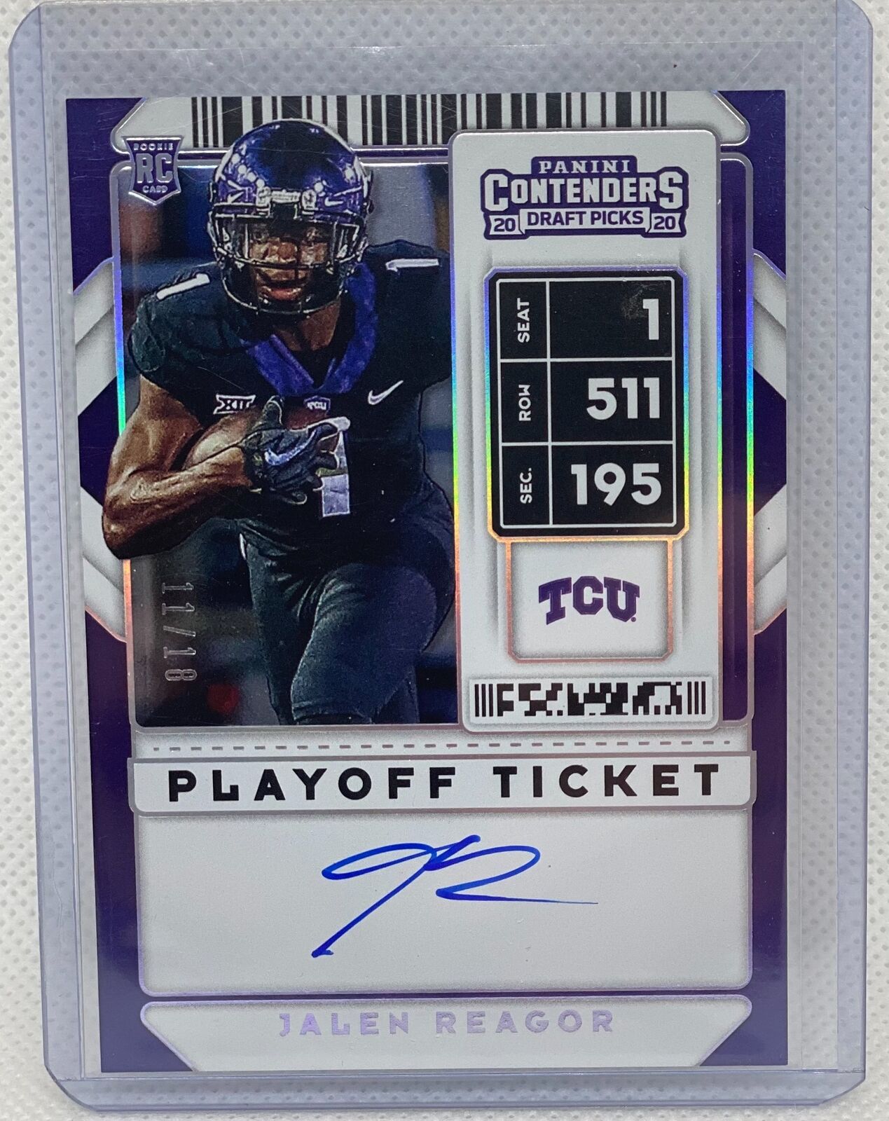 JALEN REAGOR 2020 CONTENDERS DRAFT PICKS PLAYOFF TICKET ON CARD AUTO RC #D 11/18