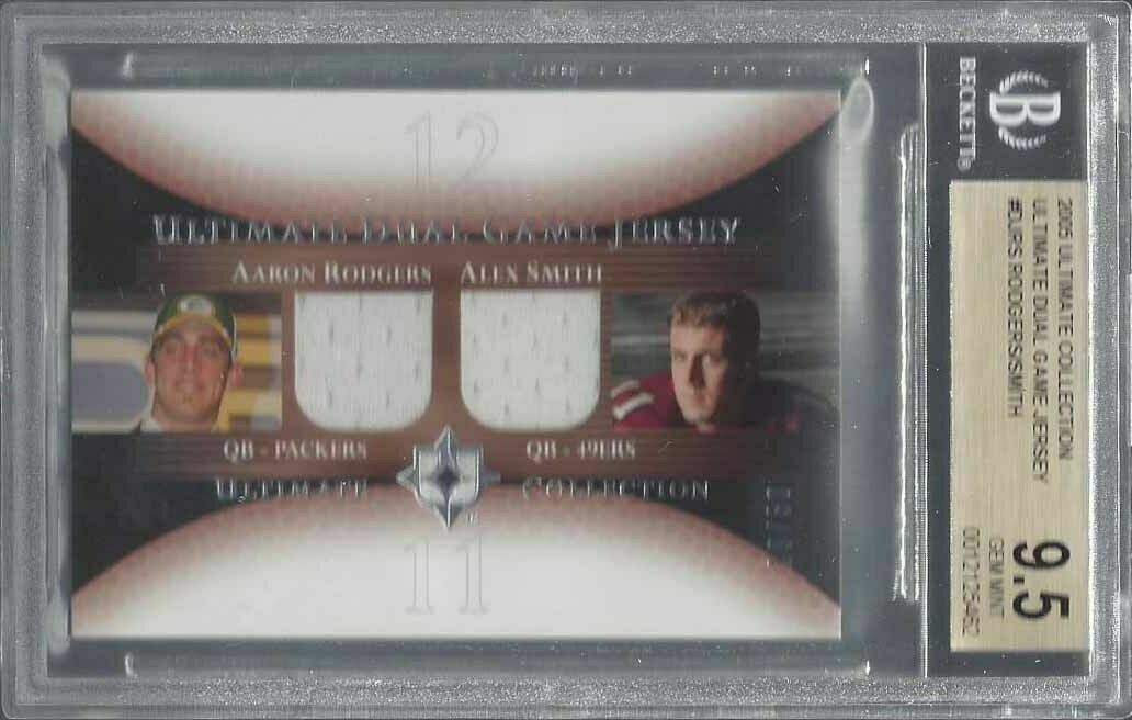 AARON RODGERS ALEX SMITH 2005 ULTIMATE COLLECTION JERSEY RC /50 BGS 9.5 POP 1/1