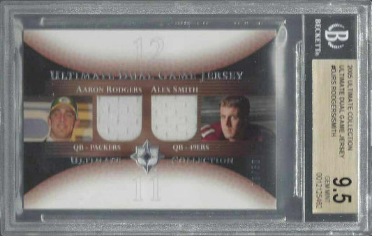 AARON RODGERS ALEX SMITH 2005 ULTIMATE COLLECTION JERSEY RC /50 BGS 9.5 POP 1/1