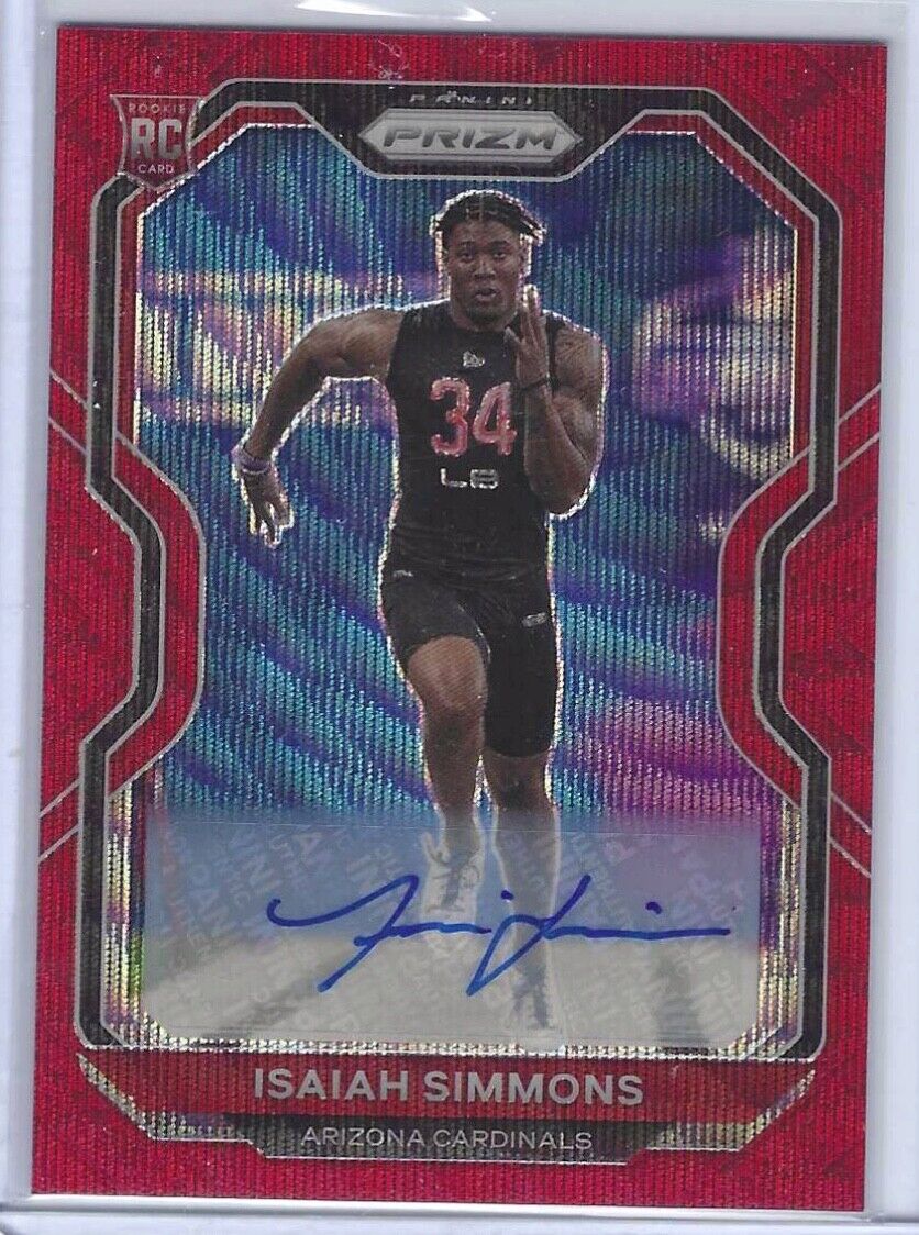 ISAIAH SIMMONS 2020 PANINI PRIZM RED WAVE PRIZM ROOKIE AUTO RC #D /149