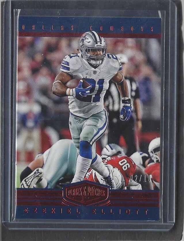 EZEKIEL ELLIOTT 2017 PLATES & PATCHES RED PARALLEL #D 2/10