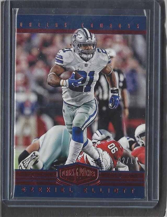 EZEKIEL ELLIOTT 2017 PLATES & PATCHES RED PARALLEL #D 2/10