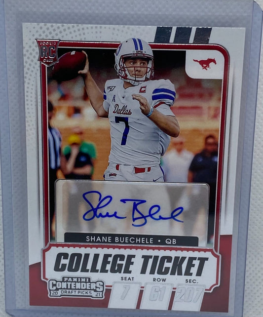 SHANE BUECHELE 2021 PANINI CONTENDERS DP COLLEGE TICKET AUTO RC #145