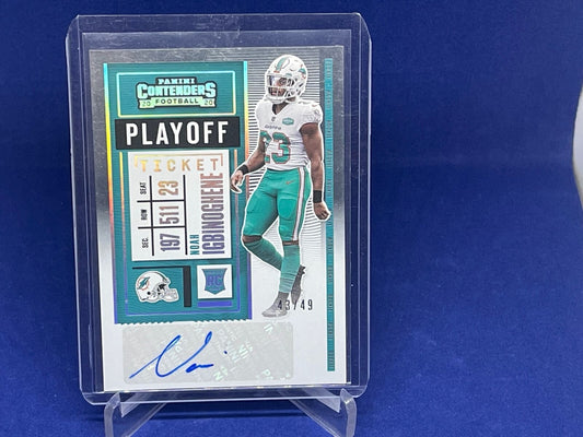 NOAH IGBINOGHENE 2020 PANINI CONTENDERS PLAYOFF TICKET VARIATION AUTO RC #D /49