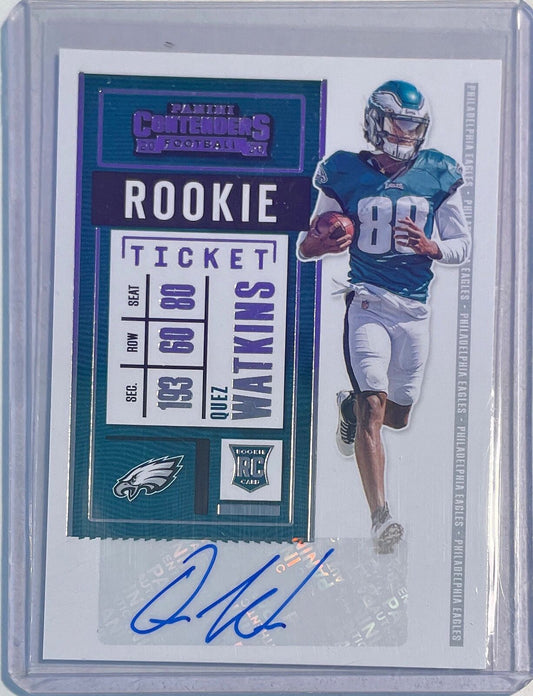 QUEZ WATKINS 2020 PANINI CONTENDERS ROOKIE TICKET AUTO ROOKIE RC #164