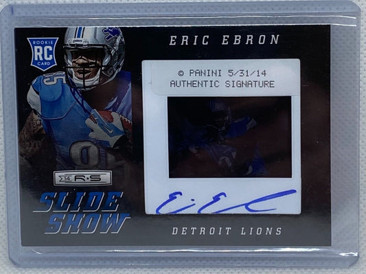 ERIC EBRON 2014 PANINI ROOKIES & STARS SLIDE SHOW ON CARD AUTO RC #D 009/100