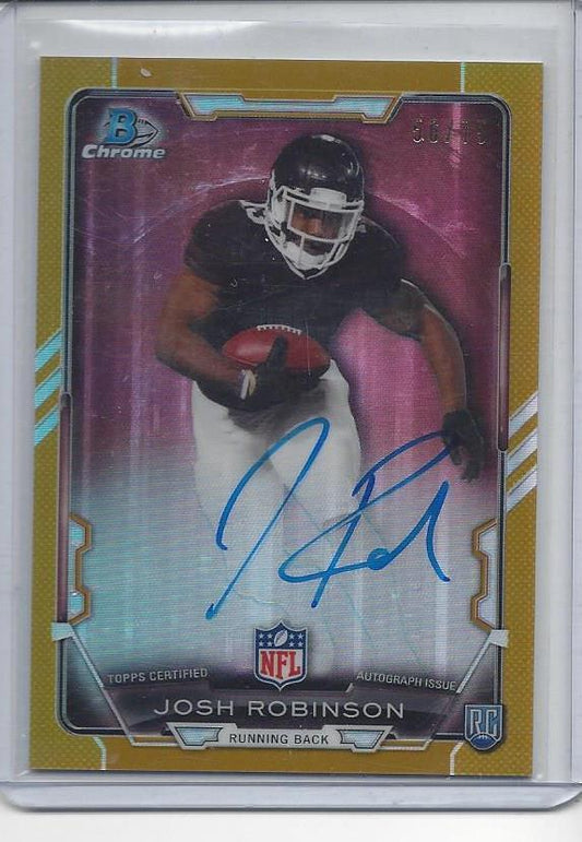 JOSH ROBINSON 2015 BOWMAN CHROME GOLD REFRACTOR COLTS ON CARD AUTO RC #D 56/75
