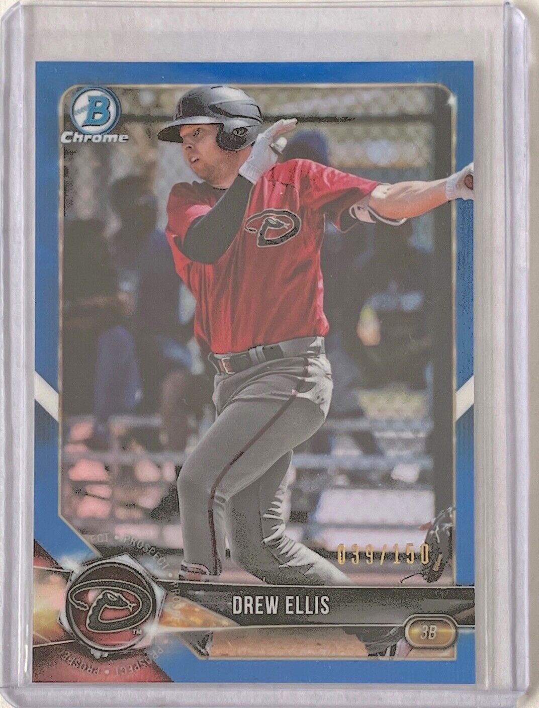 DREW ELLIS 2018 BOWMAN CHROME PROSPECT BLUE REFRACTOR #D 039/150