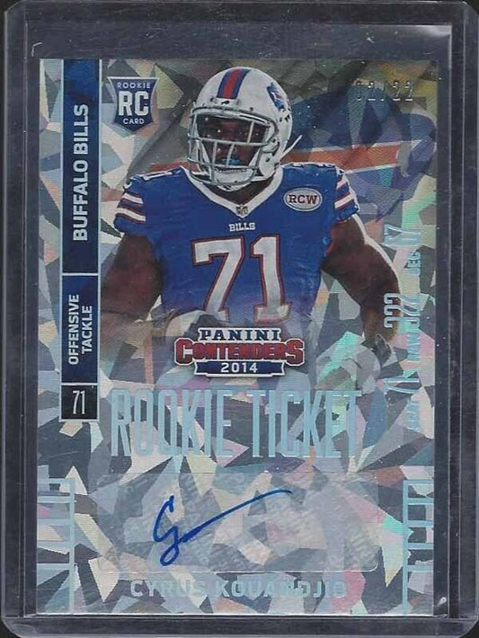 CYRUS KOUANDJIO 2014 CONTENDERS CRACKED ICE ROOKIE TICKET AUTO RC #D 2/22