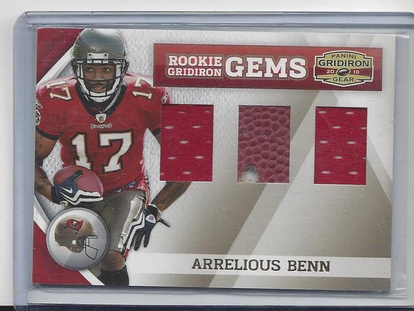 1/1 ARRELIOUS BENN 2010 GRIDIRON GEMS TRIPLE JERSEY RC #D 17/50 HIS JERSEY #17!!