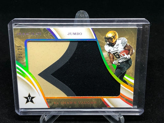 KESHAWN VAUGHN 2020 PANINI IMMACULATE JUMBO 3 CLR PATCH RC #D 5/25