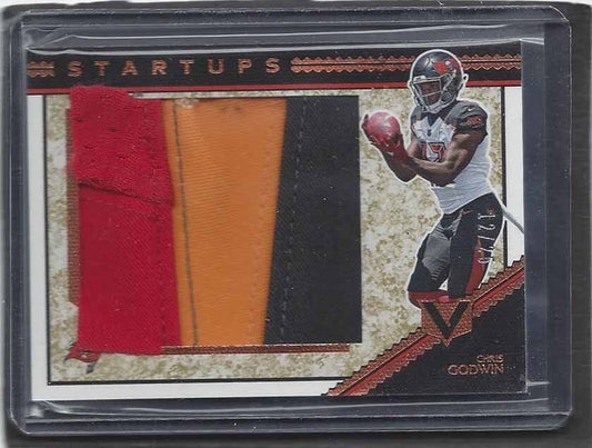 CHRIS GODWIN 2017 PANINI VERTEX STARTUPS JUMBO 3 COLOR PATCH RC #D 12/25